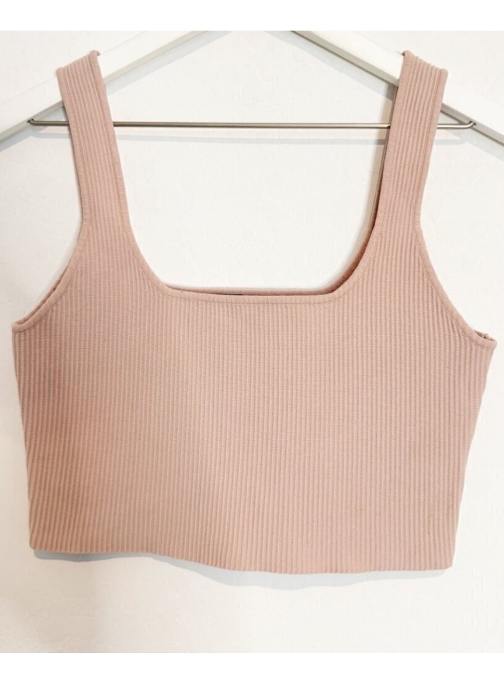 Glassons Square Neck Rib Tank Large Clean Girl Quiet Luxury Streetwear Basic Top